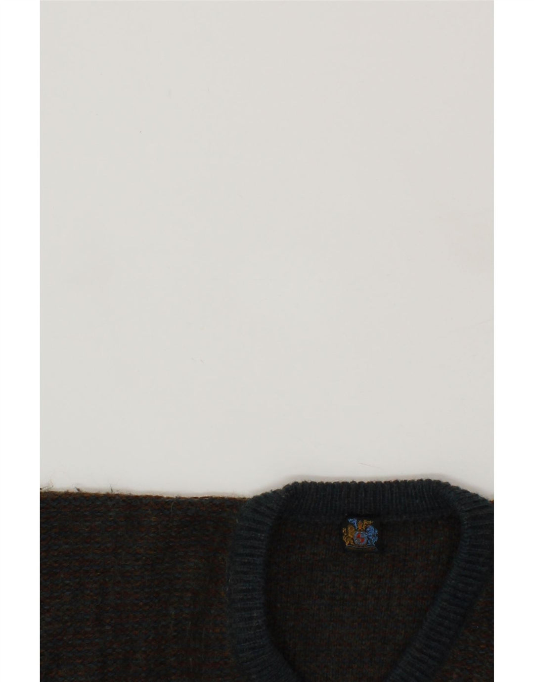 INGRAM Mens V-Neck Jumper Sweater Large Brown Colourblock Acrylic Vintage Ingram and Second-Hand Ingram from Messina Hembry 