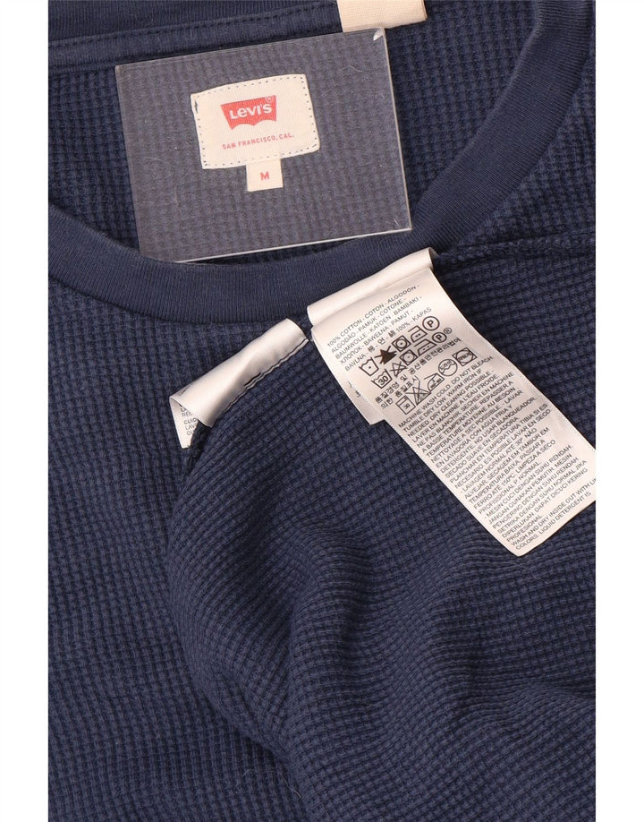 Levi's Mens Top Long Sleeve Medium Navy Blue Cotton