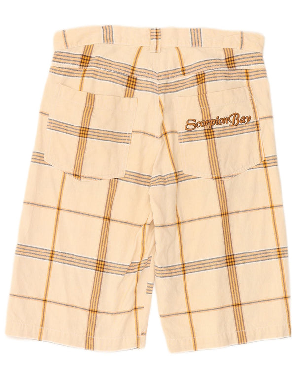 Scorpion Bay Mens Casual Shorts W30 Medium  Beige Check Cotton