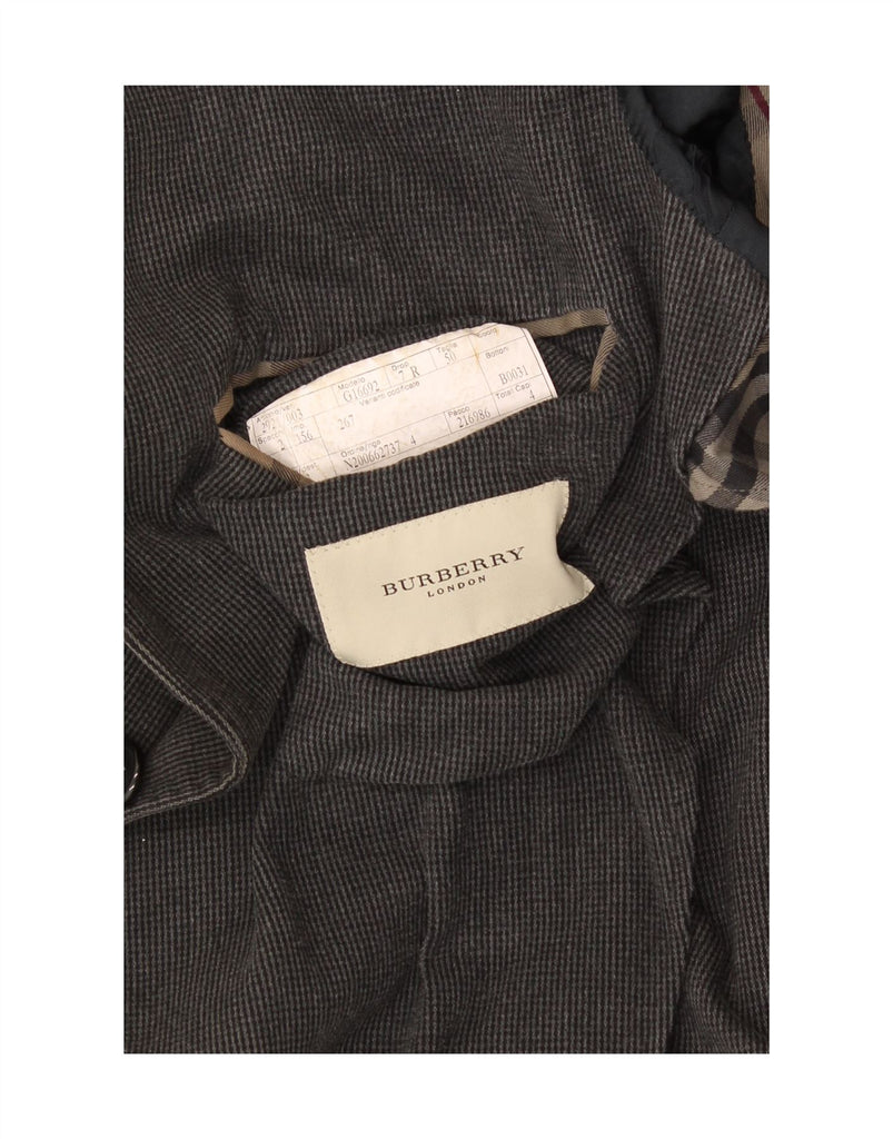 BURBERRY Mens 3 Button Blazer Jacket IT 50 Medium Grey Cotton Vintage Burberry and Second-Hand Burberry from Messina Hembry 