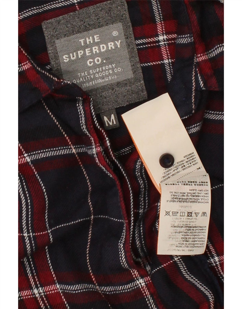 SUPERDRY Womens Flannel Shirt UK 14 Medium Navy Blue Check Viscose Vintage Superdry and Second-Hand Superdry from Messina Hembry 