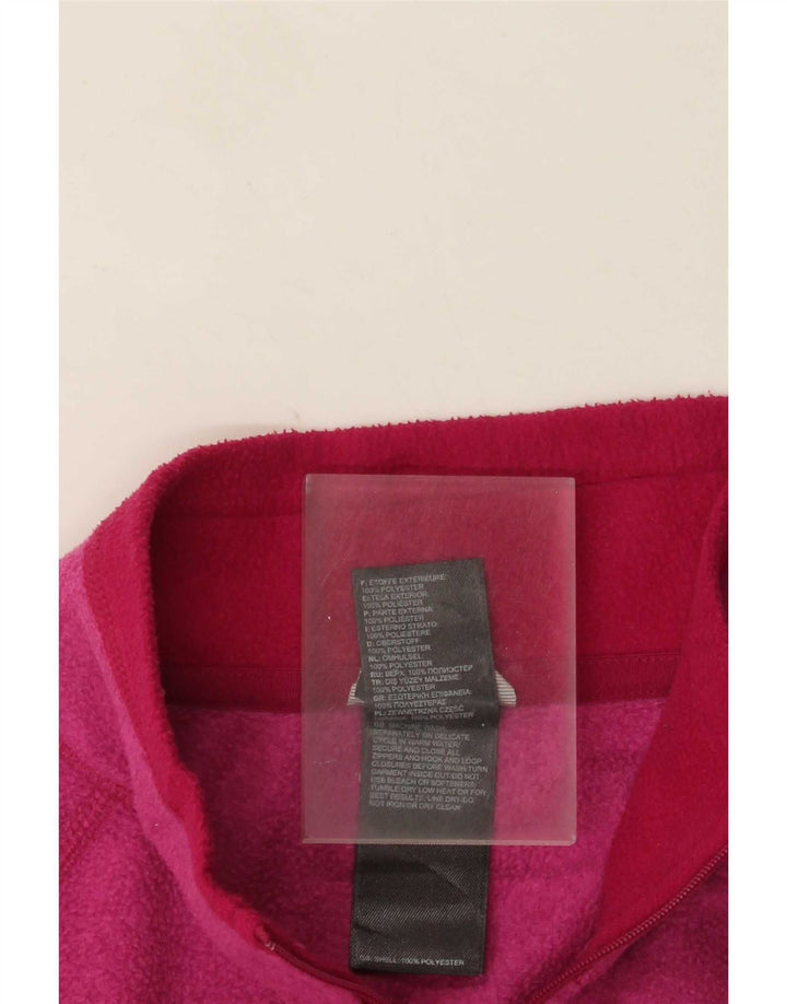 The North Face Womens Zip Neck Fleece Jumper UK 12 Medium Pink Polyester