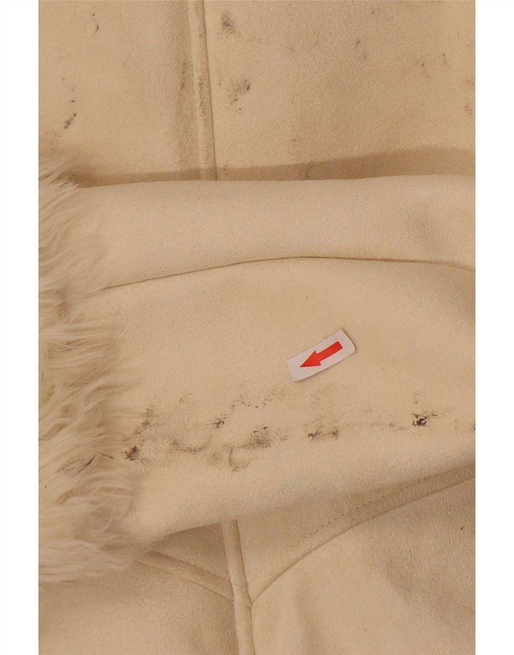 Esprit Womens Sherpa Overcoat UK 18 XL Beige Polyester