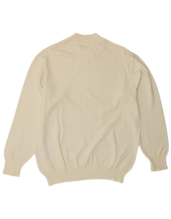 VINTAGE Womens Turtle Neck Jumper Sweater UK 14 Medium Off White