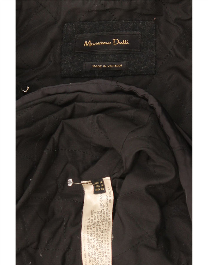 Massimo Dutti Womens Windbreaker Coat UK 14 Medium Navy Blue Colourblock