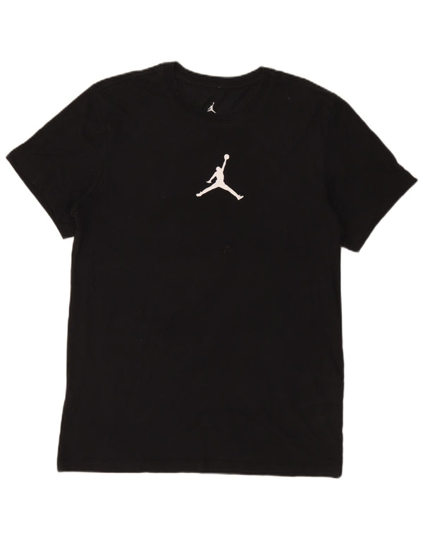 Jordan Mens Dri Fit T-Shirt Top Medium Black Cotton
