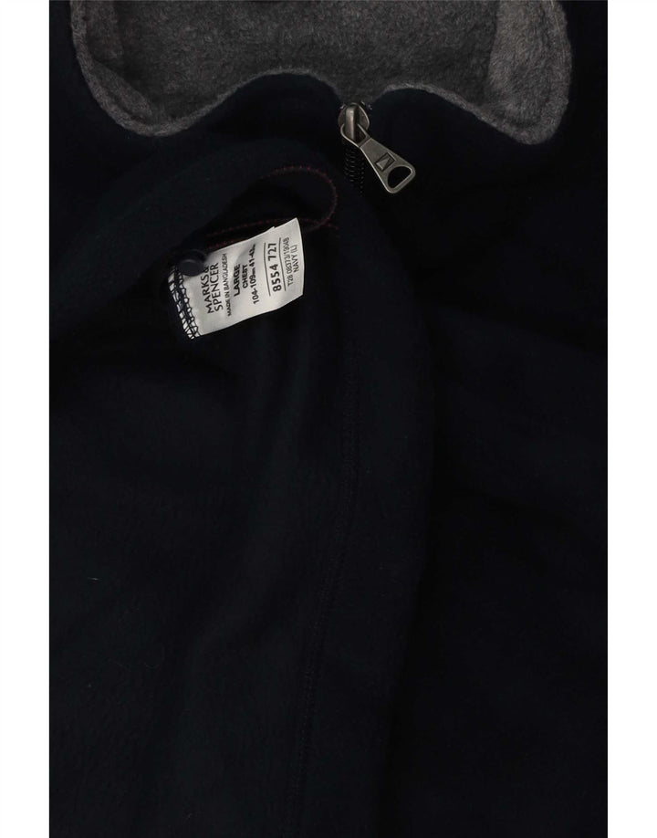 Marks & Spencer Mens Fleece Jacket UK 40 Large Navy Blue Polyester