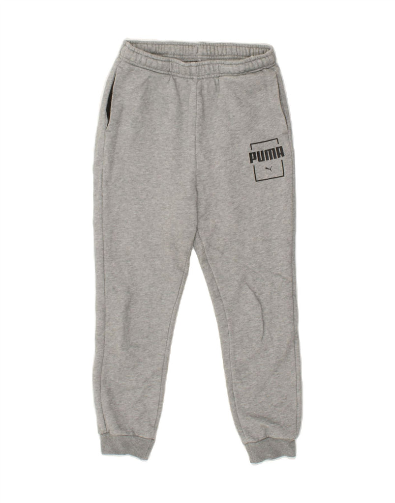 PUMA Boys Graphic Tracksuit Trousers Joggers 11-12 Years Grey | Vintage Puma | Thrift | Second-Hand Puma | Used Clothing | Messina Hembry 