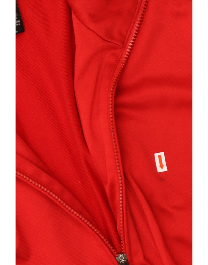 ADIDAS Mens Tracksuit Top Jacket UK 40/42 Medium Red Colourblock Polyester