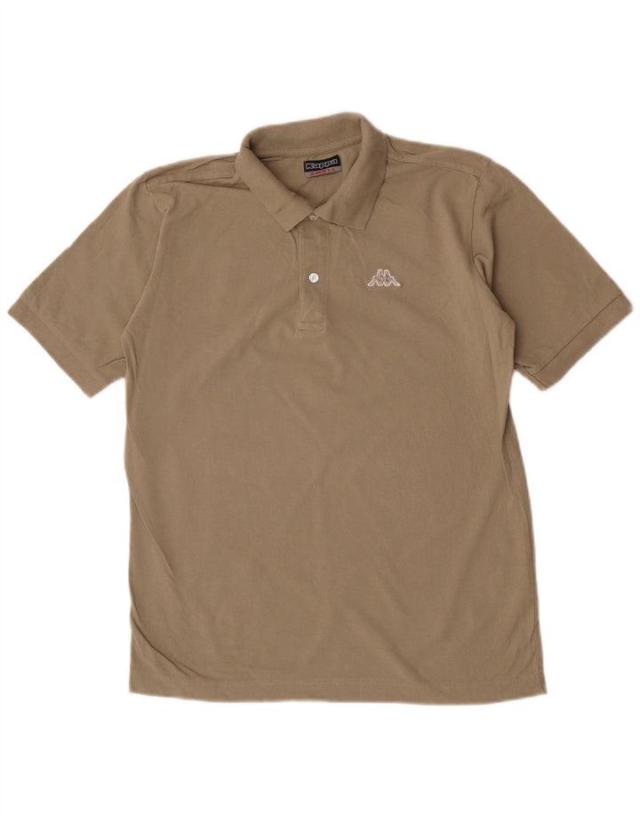 Kappa Mens Polo Shirt Small Beige Cotton