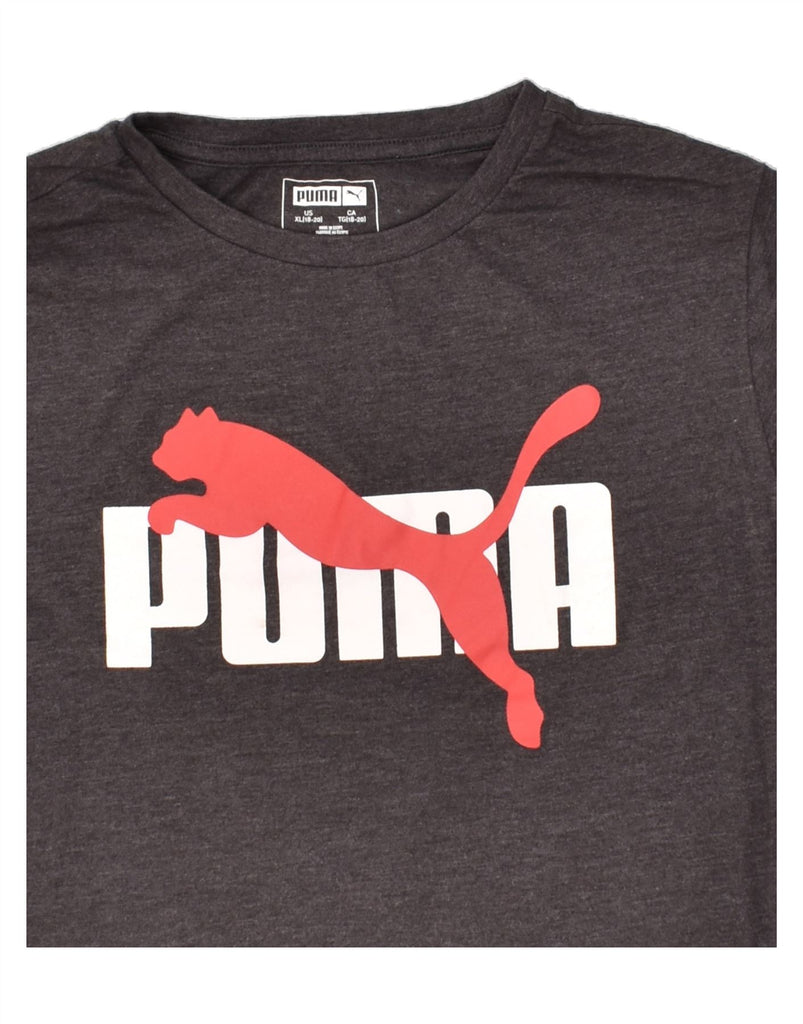 PUMA Boys Graphic T-Shirt Top 15-16 Years XL Grey Cotton | Vintage Puma | Thrift | Second-Hand Puma | Used Clothing | Messina Hembry 