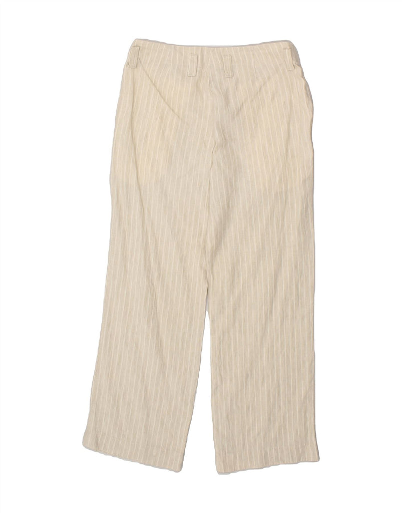 SISLEY Womens Straight Chino Trousers EU 42 Large W32 L29  Beige Striped Vintage Sisley and Second-Hand Sisley from Messina Hembry 