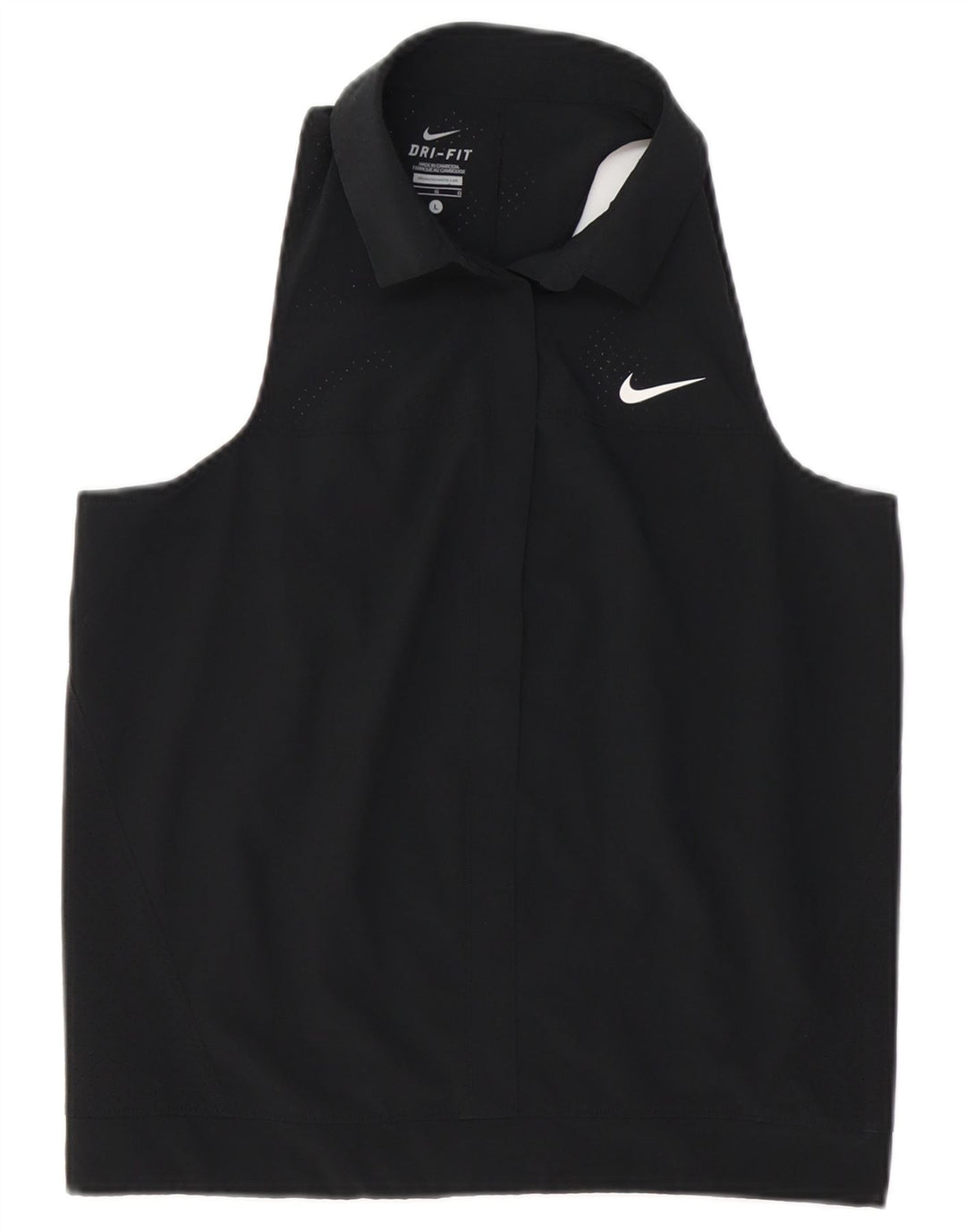 NIKE Womens Dri Fit Vest Top UK 16 Large Black Polyester