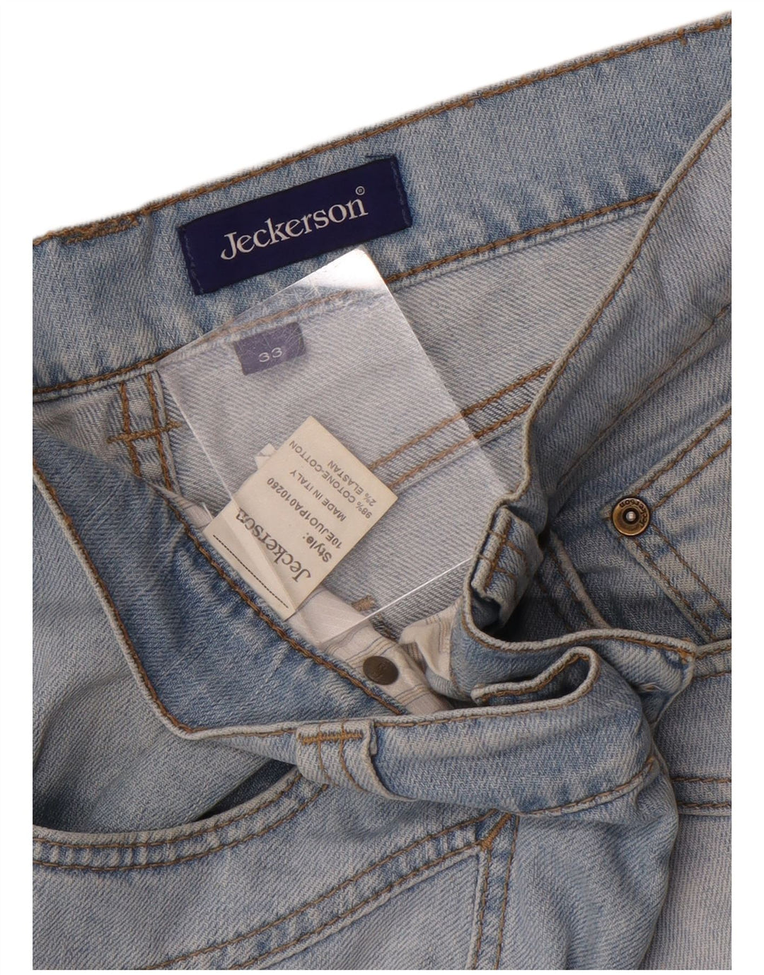 Jeckerson Mens Slim Jeans W33 L29 Blue Cotton