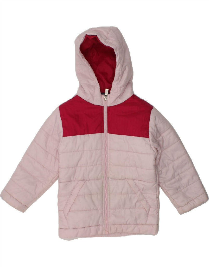 NIKE Girls Hooded Padded Jacket 2-3 Years Pink Colourblock Polyester | Vintage Nike | Thrift | Second-Hand Nike | Used Clothing | Messina Hembry 