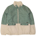 Vintage Mens Bomber Jacket IT 46 Small Green Striped Polyester