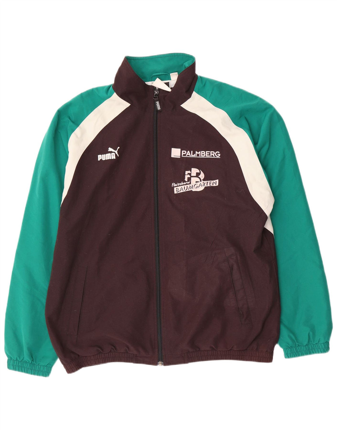 Puma Mens Graphic Tracksuit Top Jacket Large Brown Colourblock Polyester