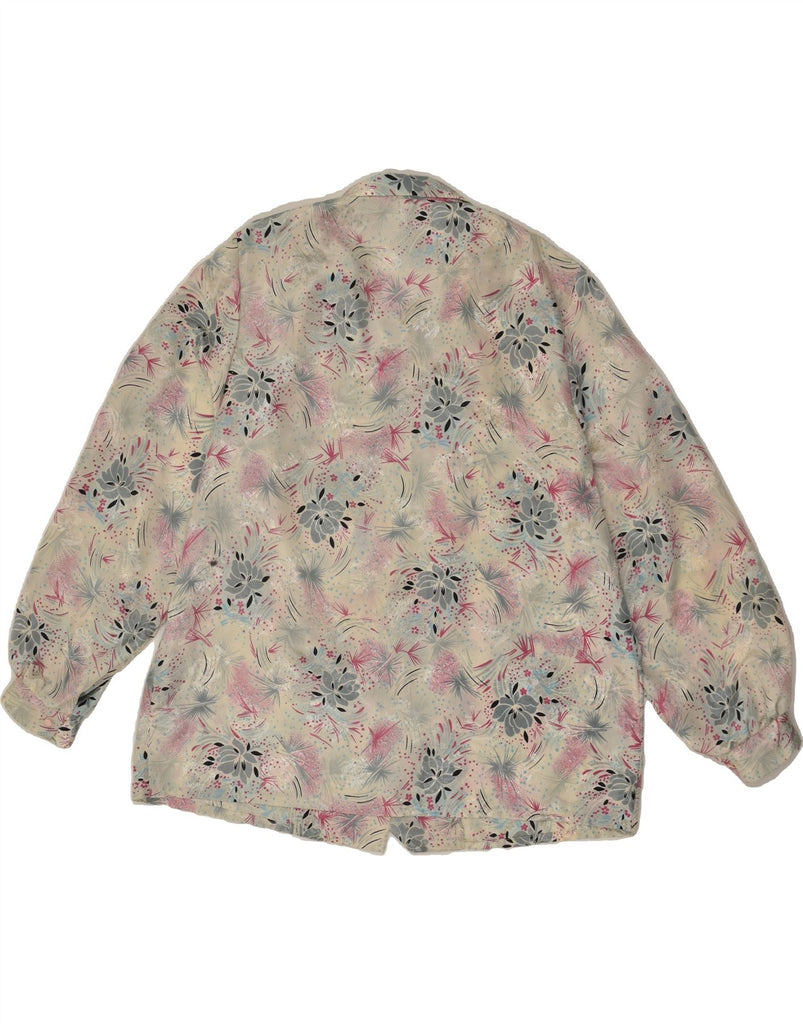 VINTAGE Womens Shirt Uk 18 XL Grey Floral | Vintage Vintage | Thrift | Second-Hand Vintage | Used Clothing | Messina Hembry 