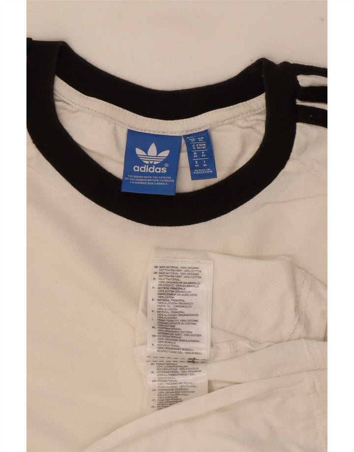 Adidas Mens T-Shirt Top Medium White Cotton