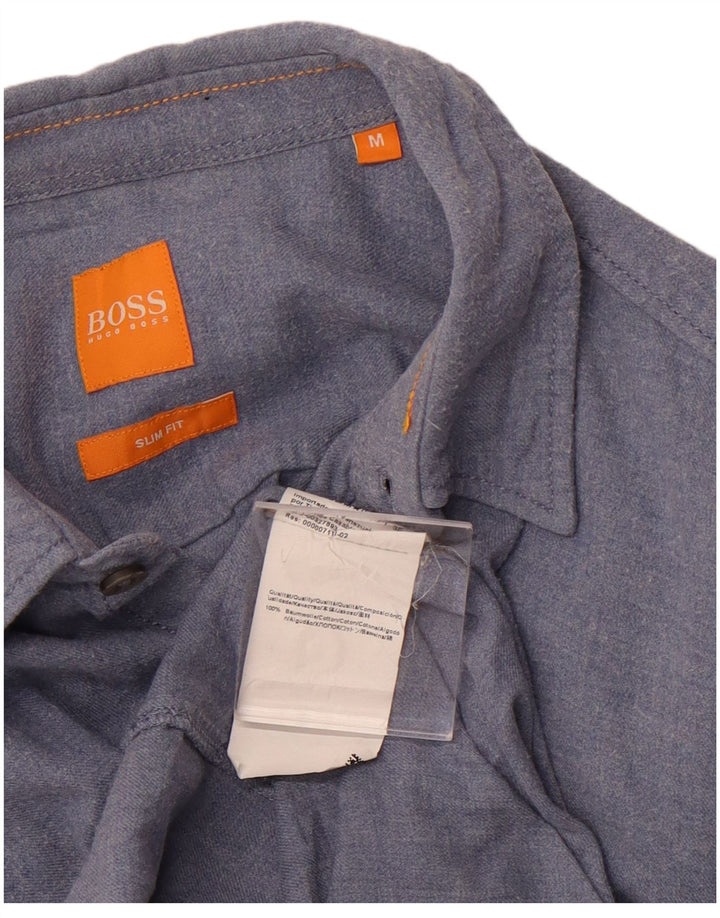 HUGO BOSS Mens Slim Fit Shirt Medium Blue Cotton