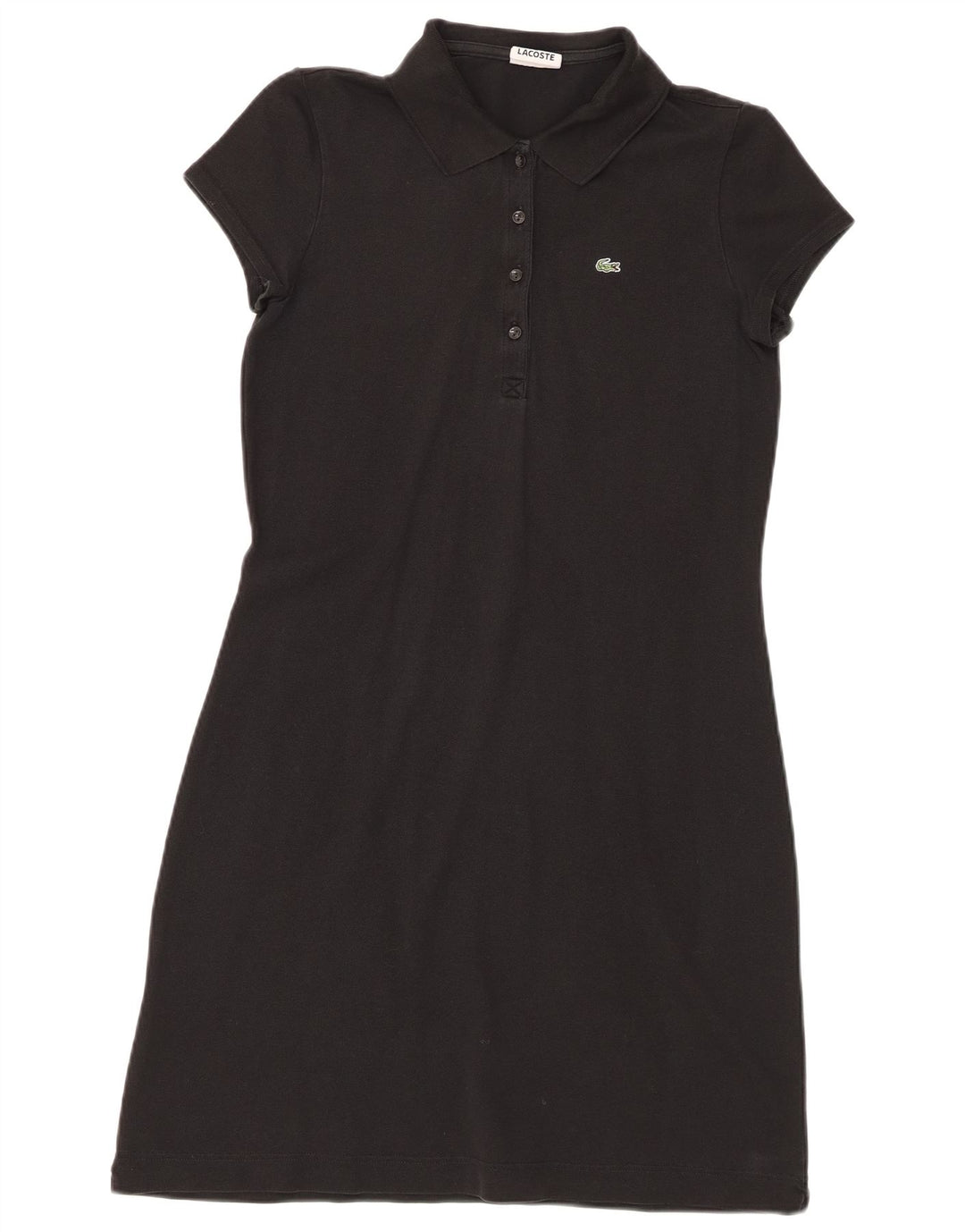 Lacoste Womens Polo Dress Size 42 Large Black Cotton