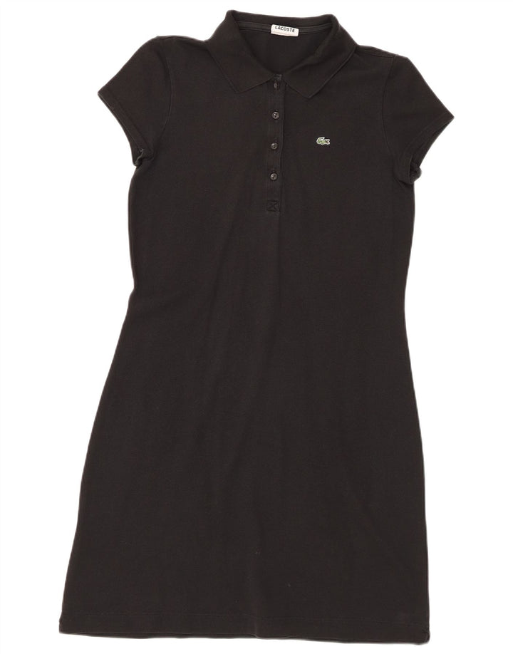 Lacoste Womens Polo Dress Size 42 Large Black Cotton