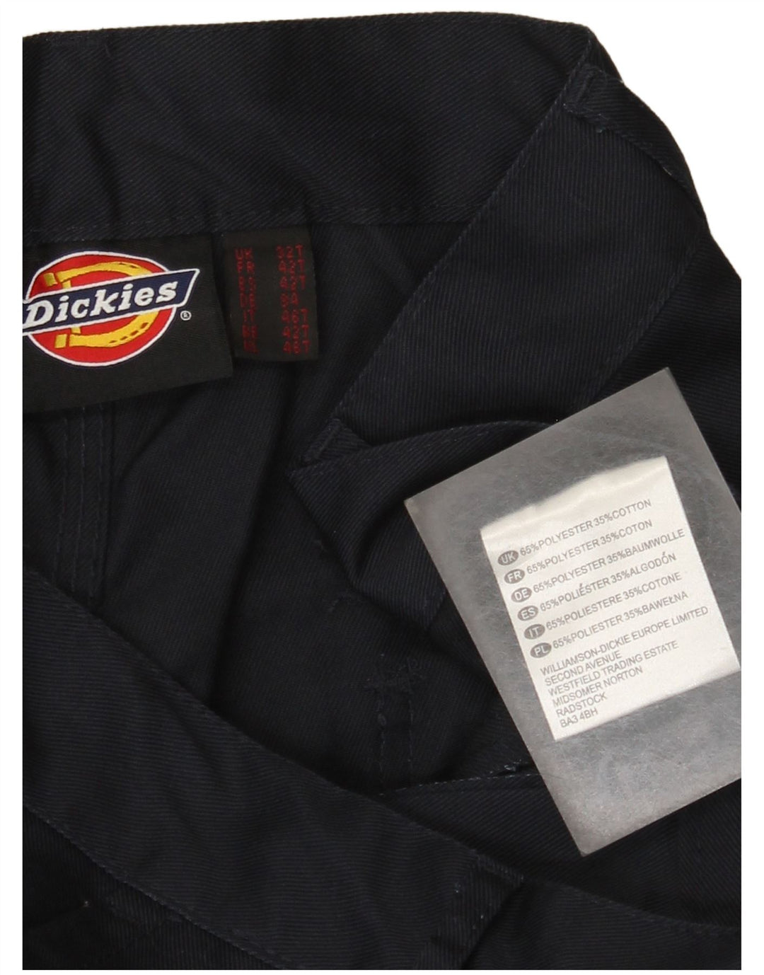 Dickies Mens Straight Cargo Trousers W32 L30 Navy Blue Polyester