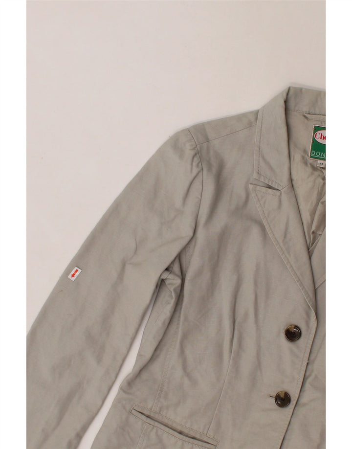 CHERIE Womens 3 Button Blazer Jacket IT 44 Medium Grey Linen Vintage cherie and Second-Hand cherie from Messina Hembry 