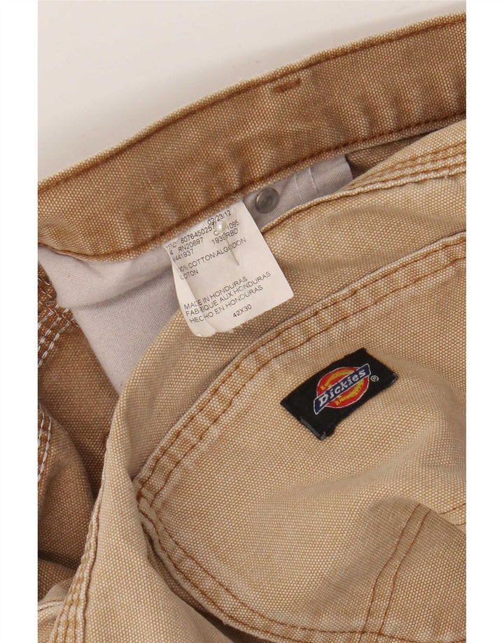 Dickies Mens Straight Cargo Trousers W42 L30 Beige Cotton