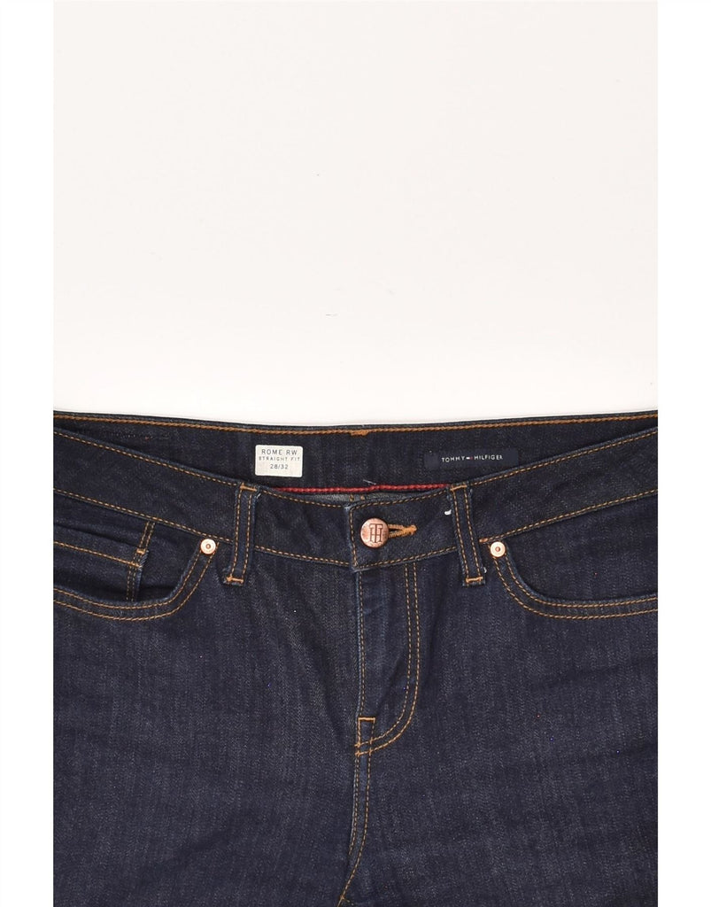 TOMMY HILFIGER Womens Rome RW Straight Jeans W28 L29 Navy Blue Cotton Vintage Tommy Hilfiger and Second-Hand Tommy Hilfiger from Messina Hembry 