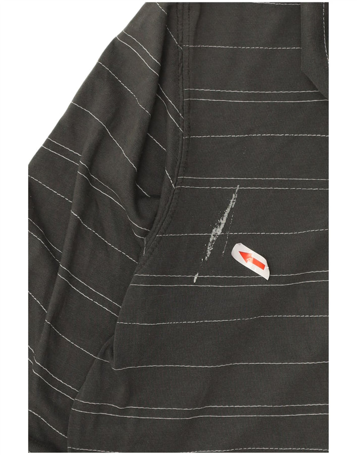 Vans Mens Zip Hoodie Sweater Small Grey Striped Cotton