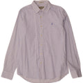 Marlboro Classics Mens Custom Fit Shirt Large Blue Check Cotton