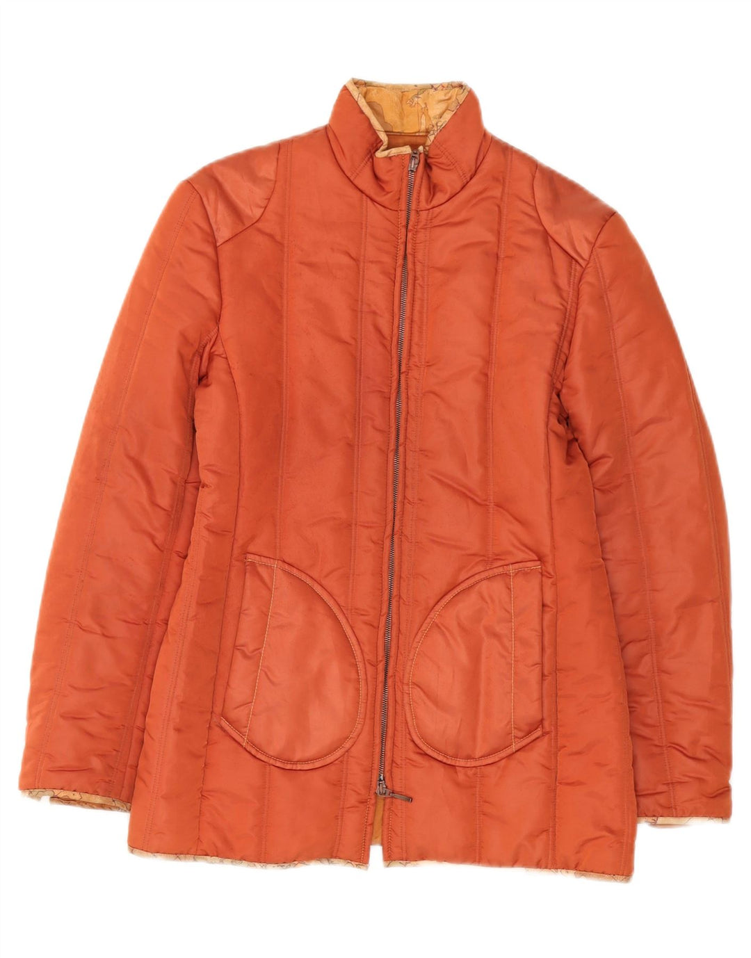 ALVIERO MARTINI Womens Padded Jacket IT 44 Medium Orange