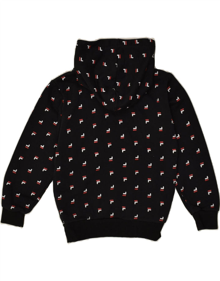 FILA Boys Hoodie Jumper 10-11 Years Black Polyester | Vintage Fila | Thrift | Second-Hand Fila | Used Clothing | Messina Hembry 
