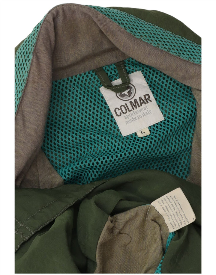 Colmar Mens Rain Jacket UK 40 Large Green Colourblock Polyamide