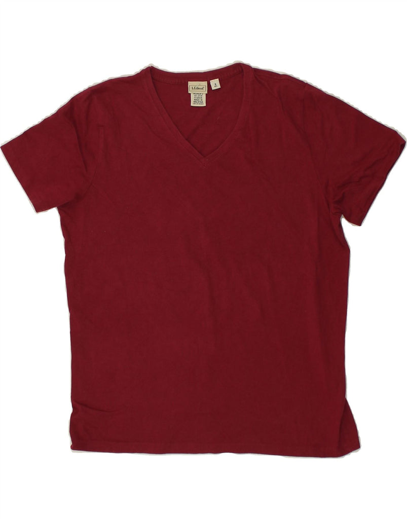 L.L.BEAN Womens T-Shirt Top UK 10 Small Burgundy Cotton | Vintage L.L.Bean | Thrift | Second-Hand L.L.Bean | Used Clothing | Messina Hembry 