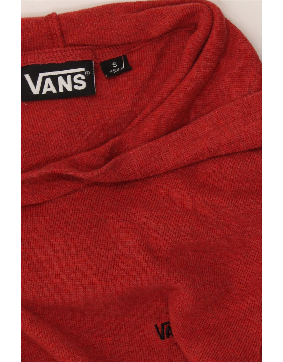 VANS Womens Hooded Jumper Sweater UK 10 Small Red Cotton Vintage Vans and Second-Hand Vans from Messina Hembry 