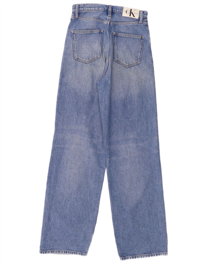 Calvin Klein Womens High Rise Wide Leg Jeans W25 L32 Blue