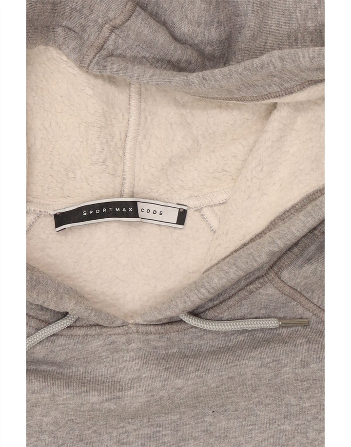 Sportmax Womens Hoodie Jumper UK 14 Medium Grey Colourblock