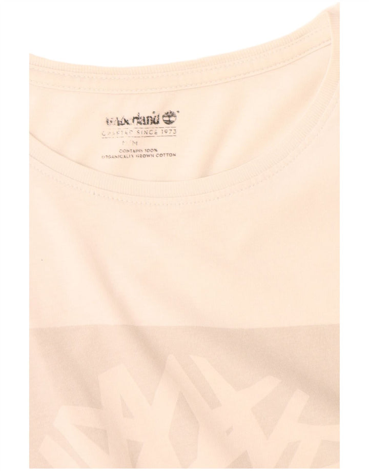 Timberland Mens Graphic T-Shirt Top Medium White Cotton