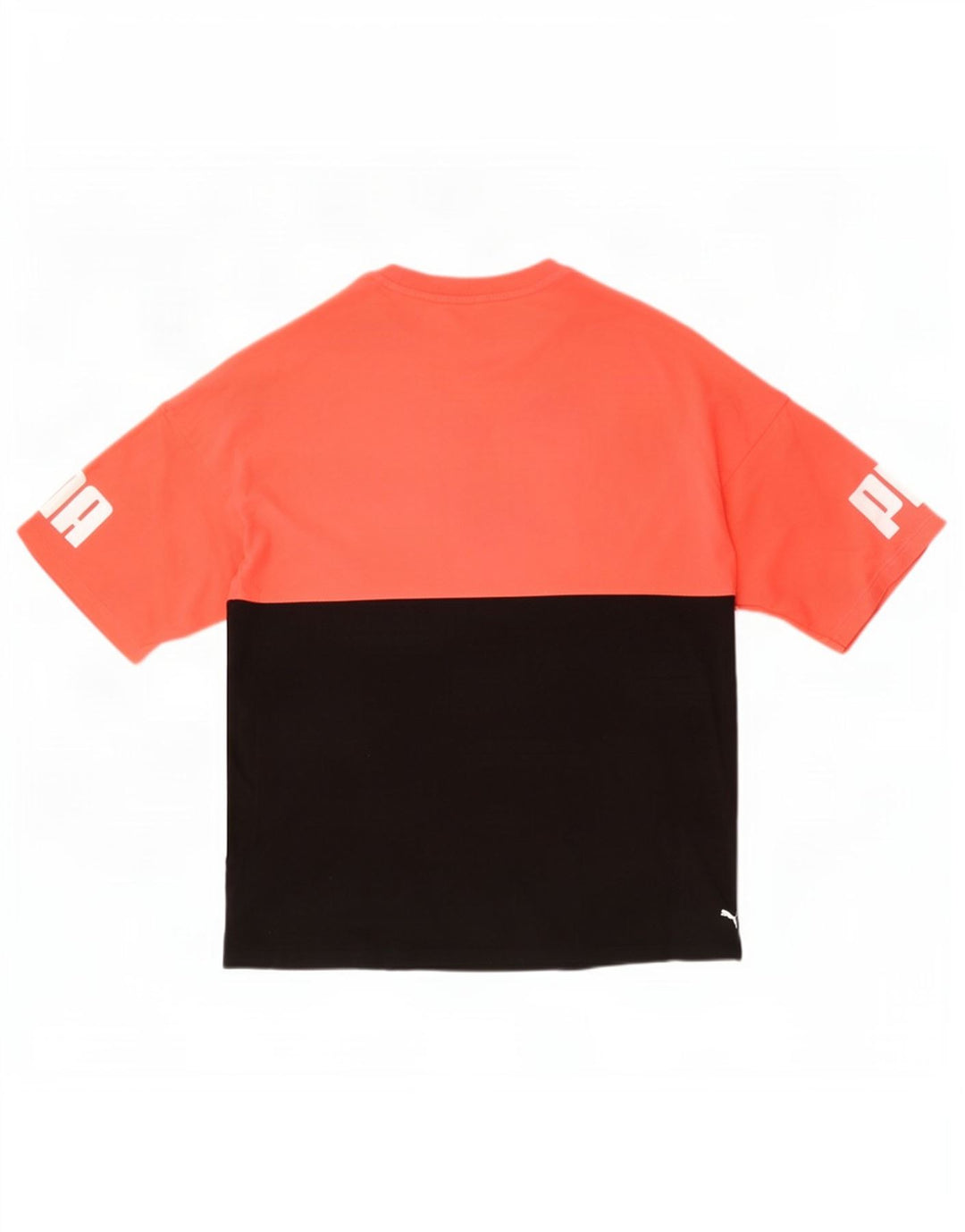 Puma Mens Graphic T-Shirt Top Large Black Colourblock Cotton