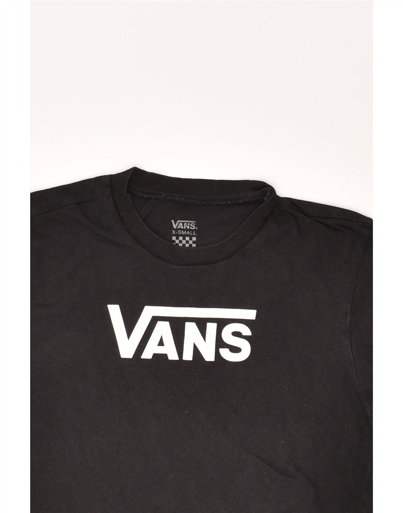 VANS Womens Graphic T-Shirt Top UK 4 XS Black Cotton | Vintage Vans | Thrift | Second-Hand Vans | Used Clothing | Messina Hembry 