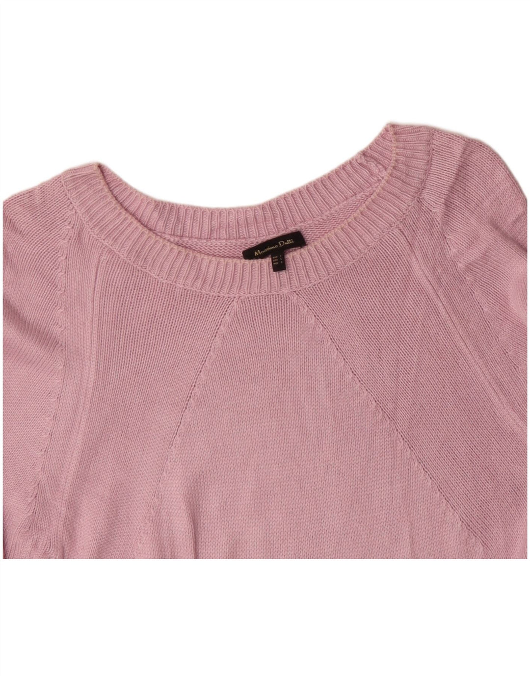 MASSIMO DUTTI Womens Boat Neck Jumper Sweater UK 14 Large Pink