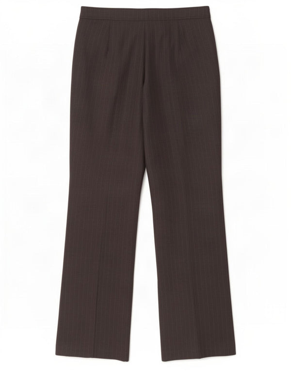Marks & Spencer Womens Casual Trousers UK 14 Large W34 L33 Black Pinstripe