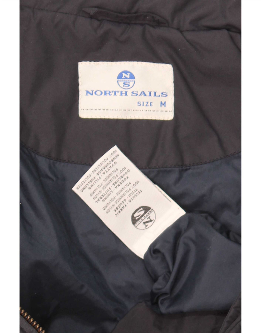 North Sails Mens Graphic Padded Jacket UK 38 Medium Navy Blue Polyamide