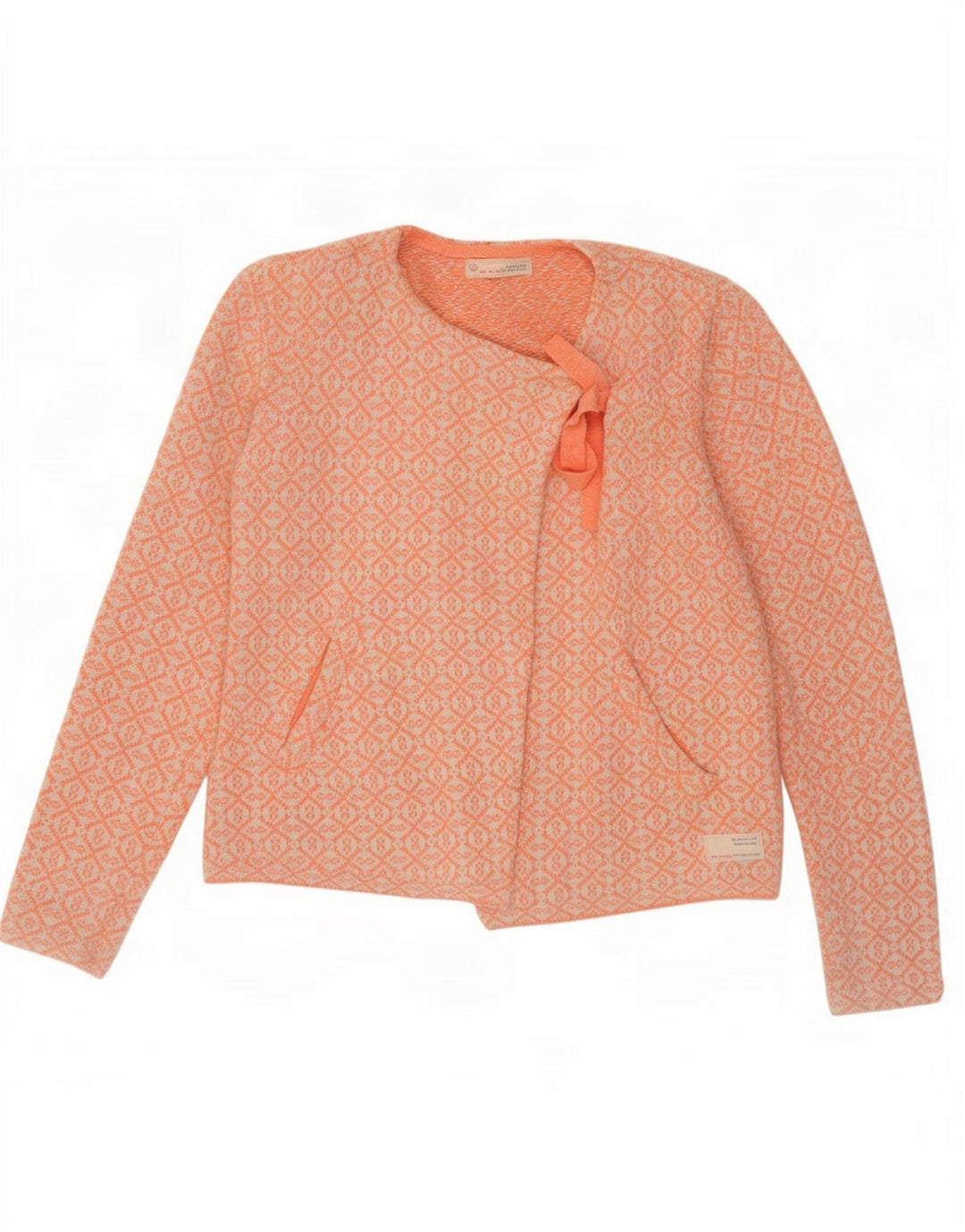 Odd Molly Womens Oversized Cardigan Sweater Size 2 Medium Orange Geometric
