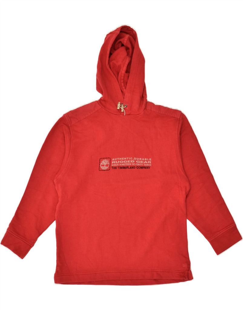 TIMBERLAND Boys Hoodie Jumper 9-10 Years Red Cotton | Vintage Timberland | Thrift | Second-Hand Timberland | Used Clothing | Messina Hembry 