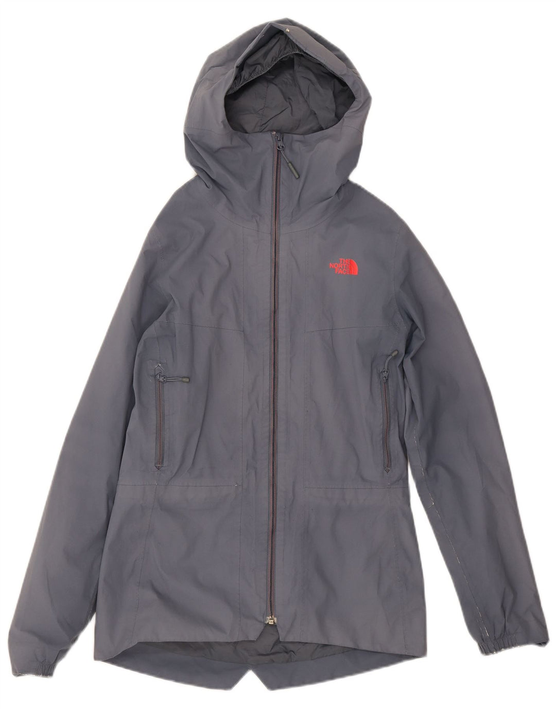 The North Face Womens Hooded Rain Jacket UK 6 XS Grey Polyester
