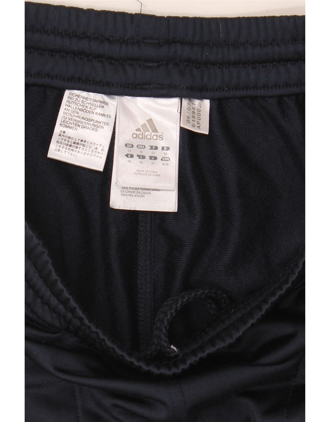 Adidas Womens Tracksuit Trousers UK 14 Medium Navy Blue Polyester