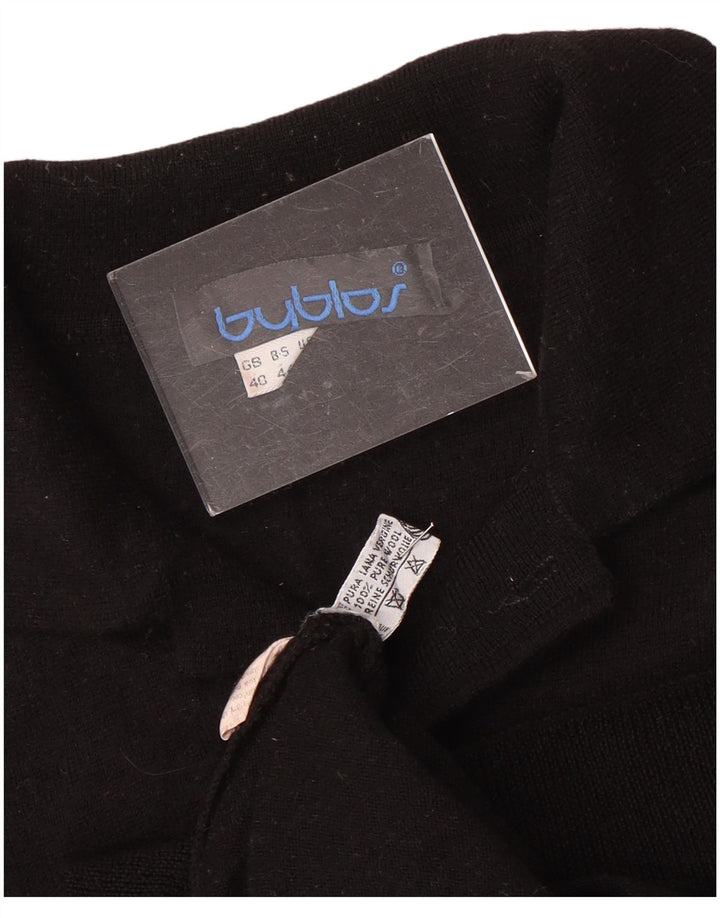 BYBLOS Womens Polo Neck Jumper Sweater UK 40 Medium Black Wool